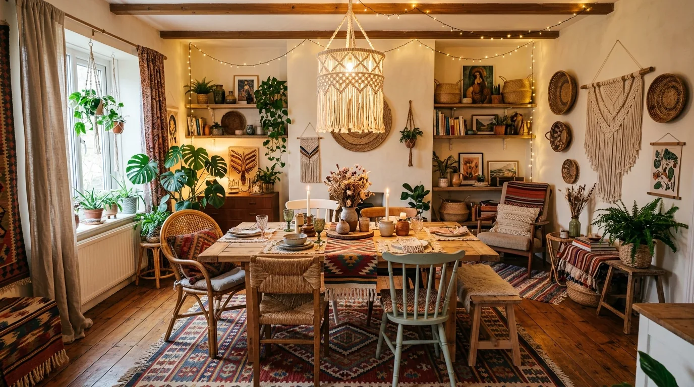 12 Free-Spirited Boho Dining Room Decor Ideas for Eclectic Style